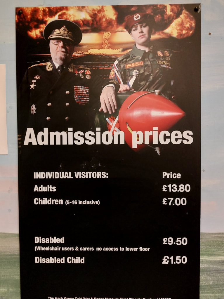 Admission prices at the Hack Green Secret Nuclear Bunker admission prices