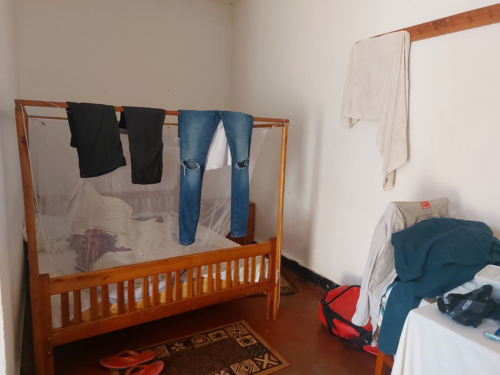 laundry hanging in my room at the Nonara Park Hotel Makamba Burundi