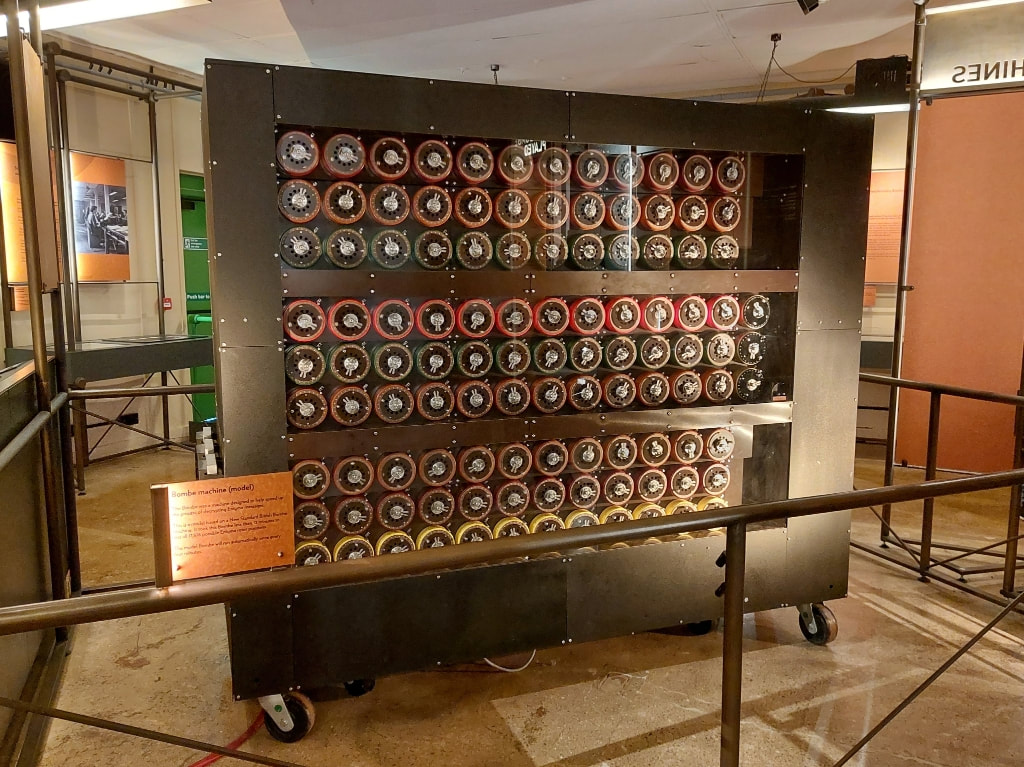 Bombe machine replica at Bletchley Park