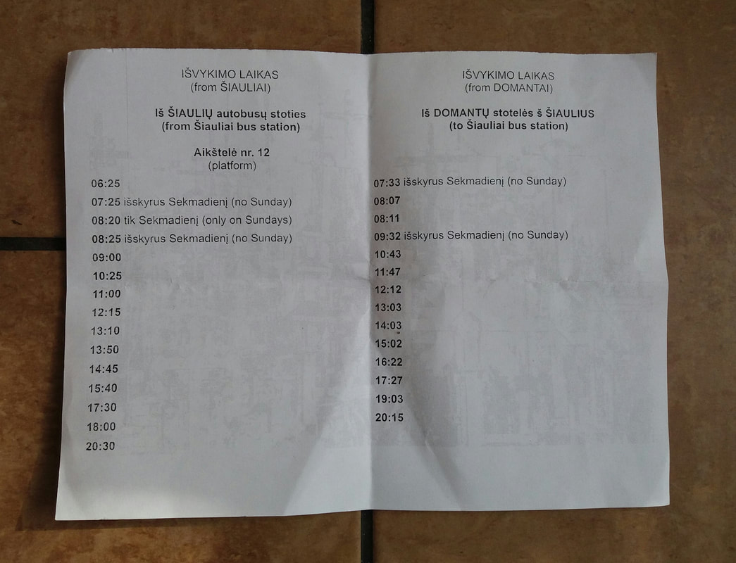 Šiauliai to the hill of crosses bus schedule