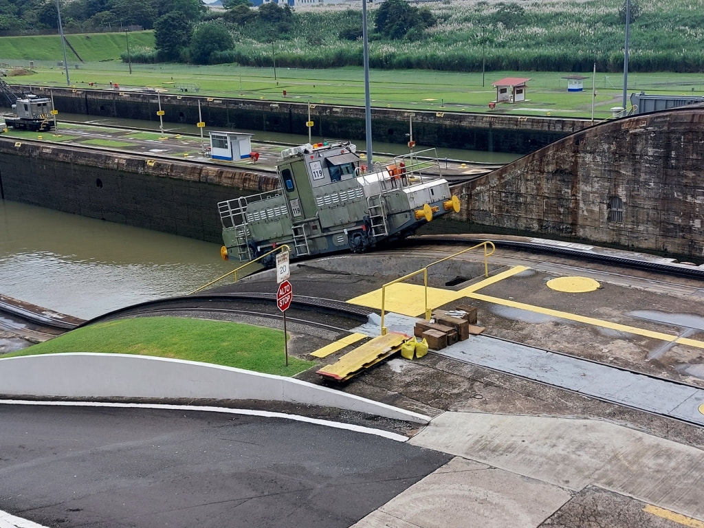 Pilot at the Miraflores Locks on the Panama Canal