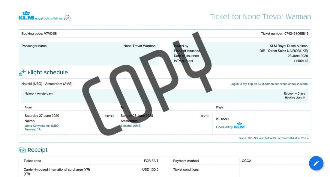 copy of my ticket on the KLM evac flight