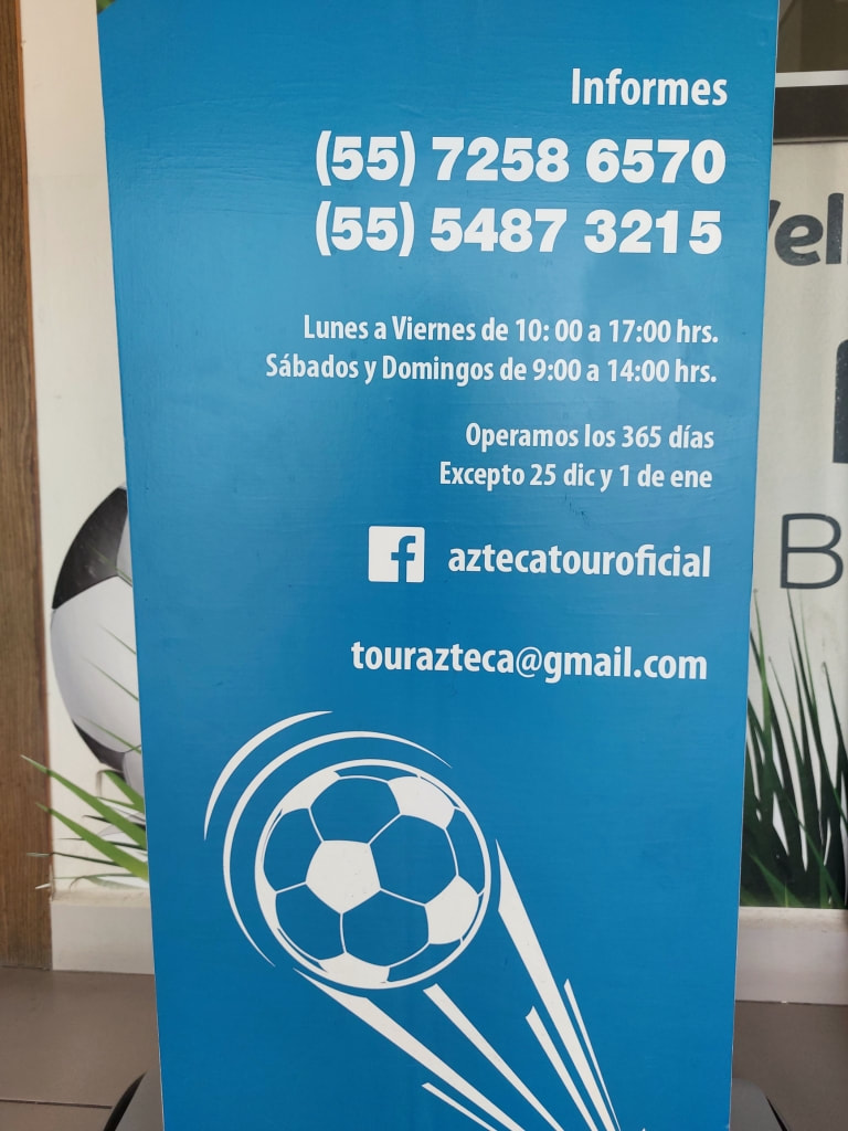 Information board at the Estadio Azteca Tour Mexico City
