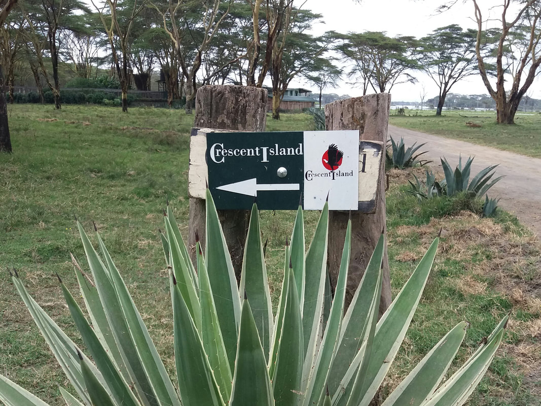 Crescent Island Game Sanctuary sign in naivasha
