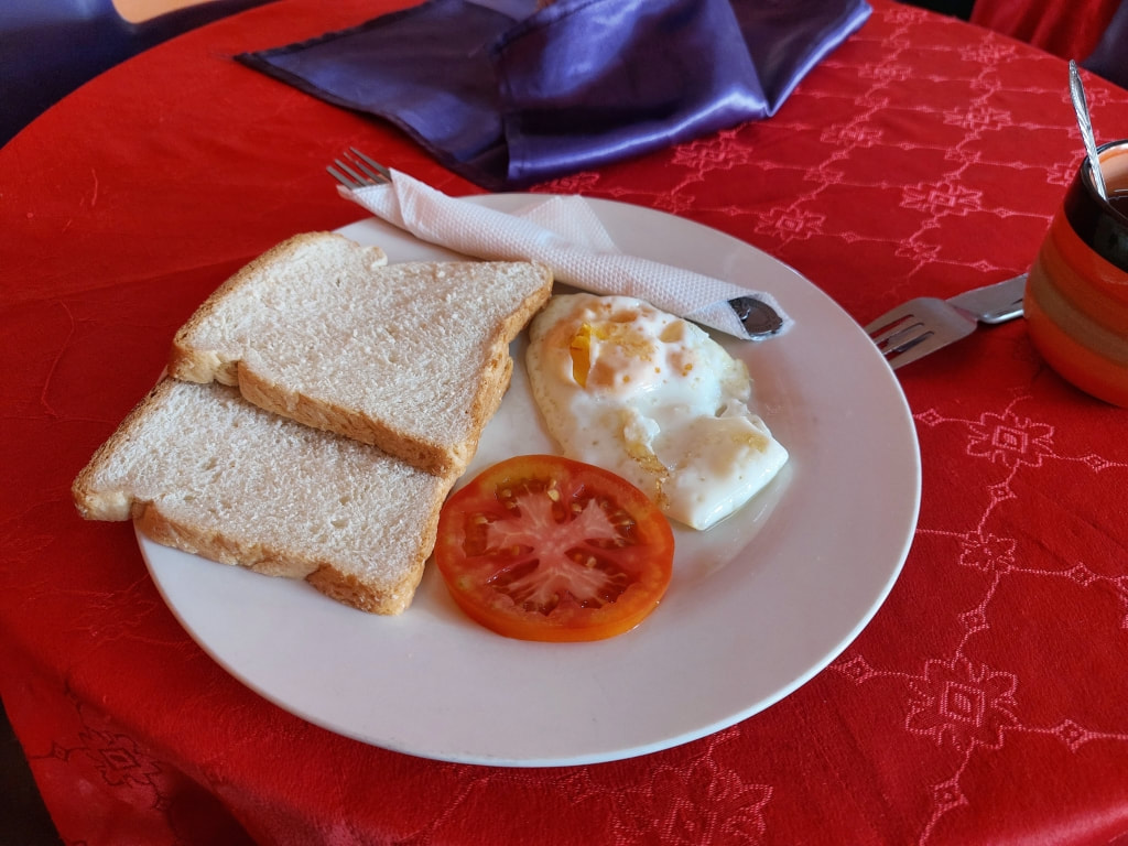 breakfast at Fresh Air Lodge Mpika Zambia