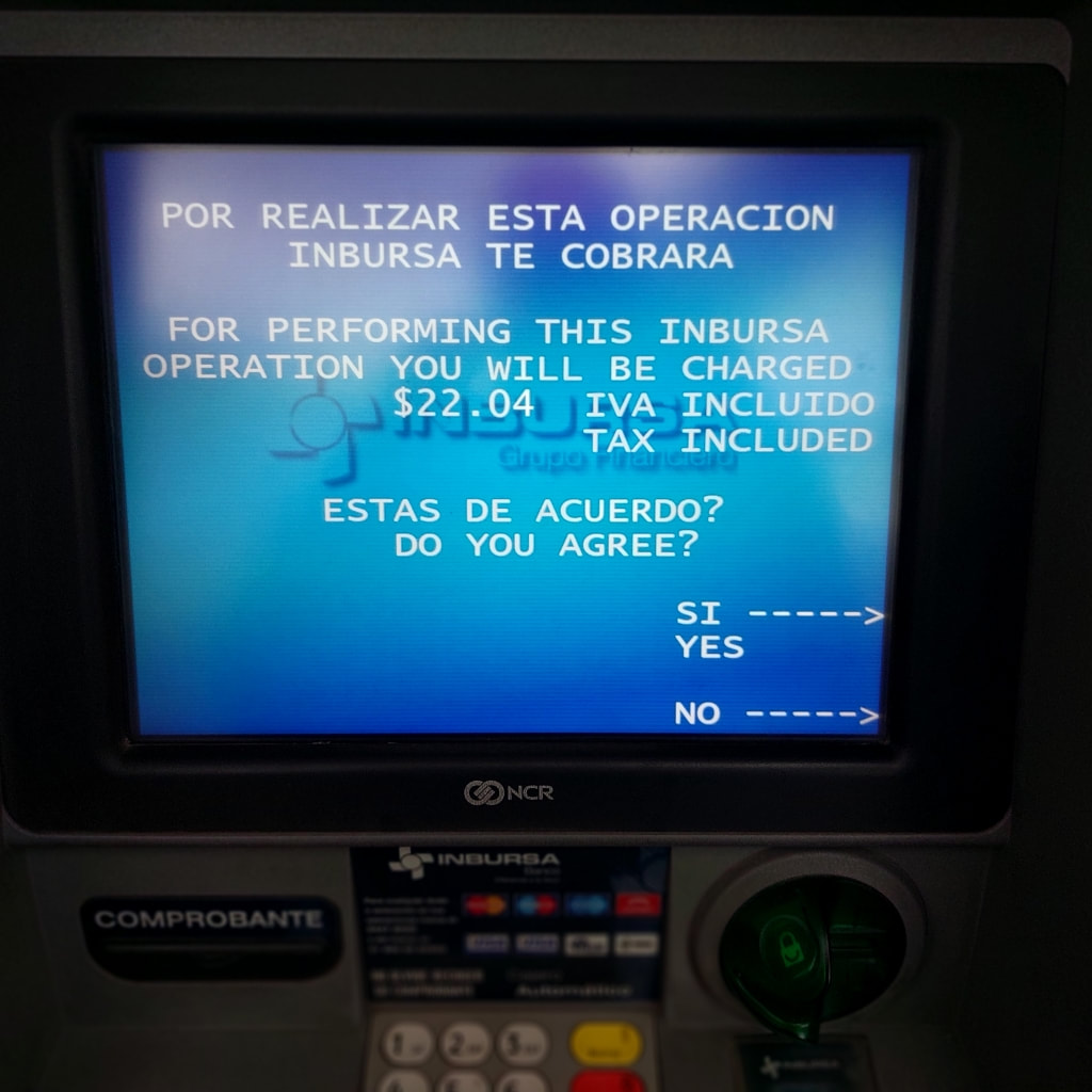 Inbursa ATM fees in mexico