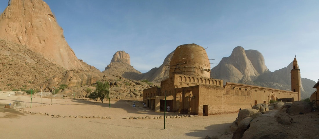 the Khatmiyya Mosque in Kassala Sudan with the domed ghobba (tomb) of Hassan