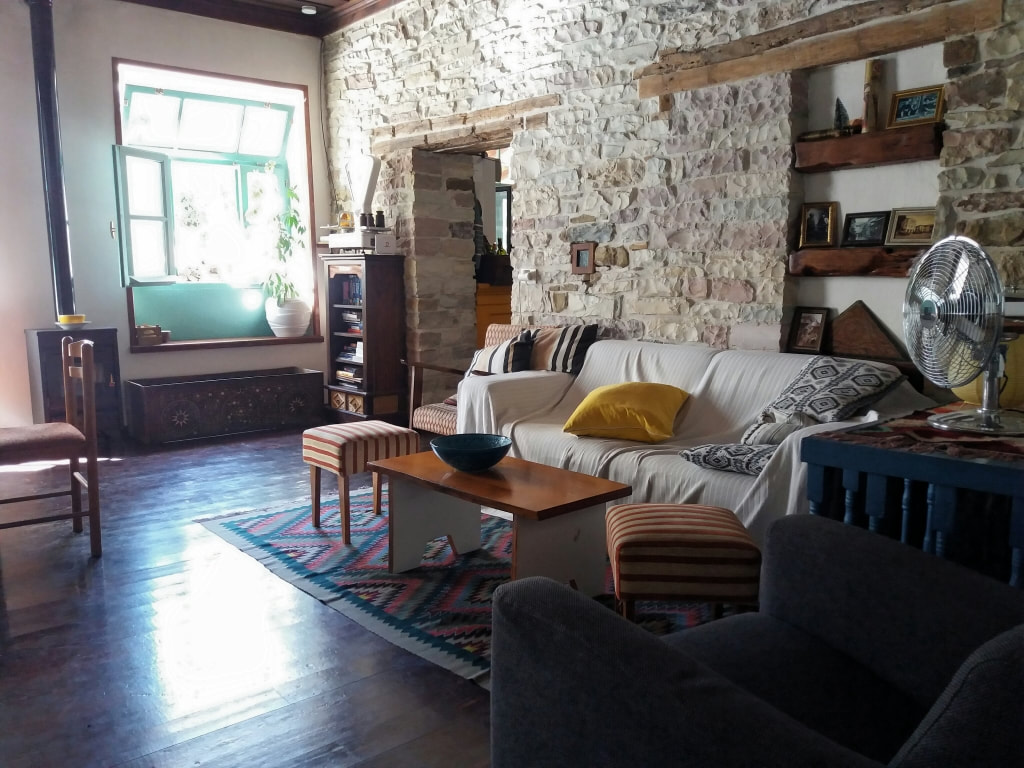 living area at the Stone City Hostel Gjirokaster Albania