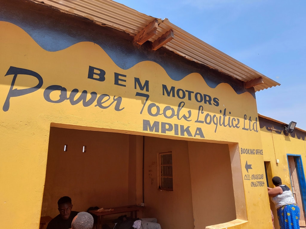 Power tools bus station in Mpika, Zambia