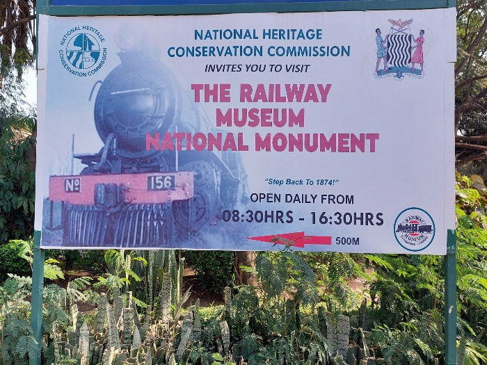 Railway Museum sign in Livingstone Zambia