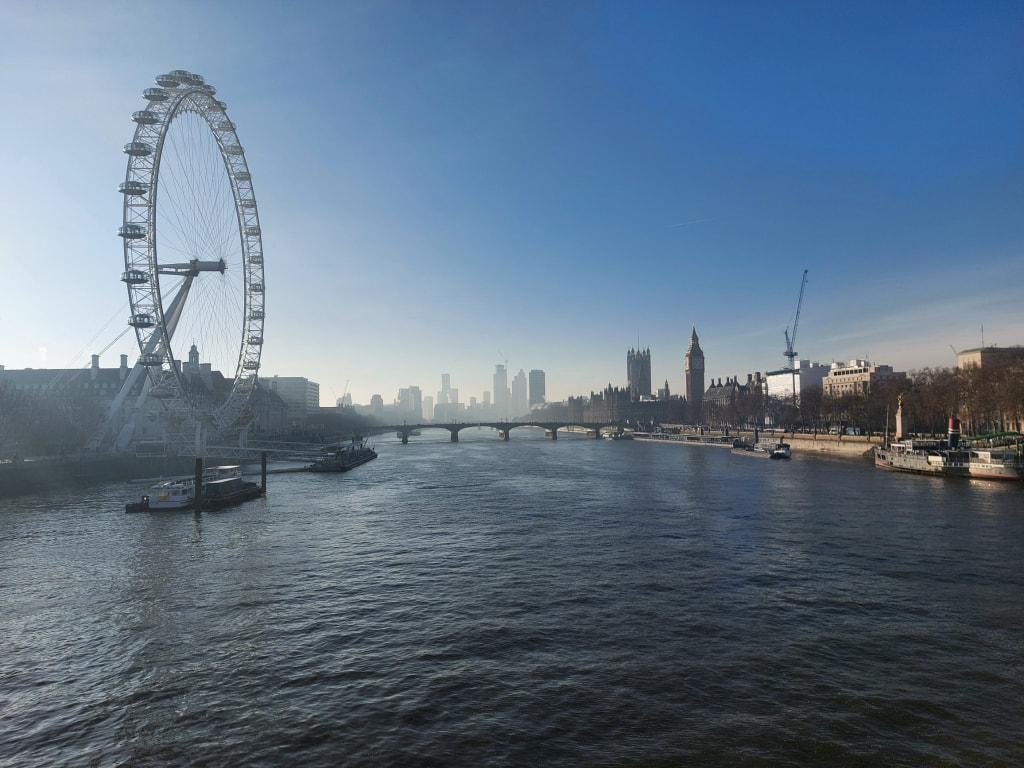 The River Thames and the London Eye in London