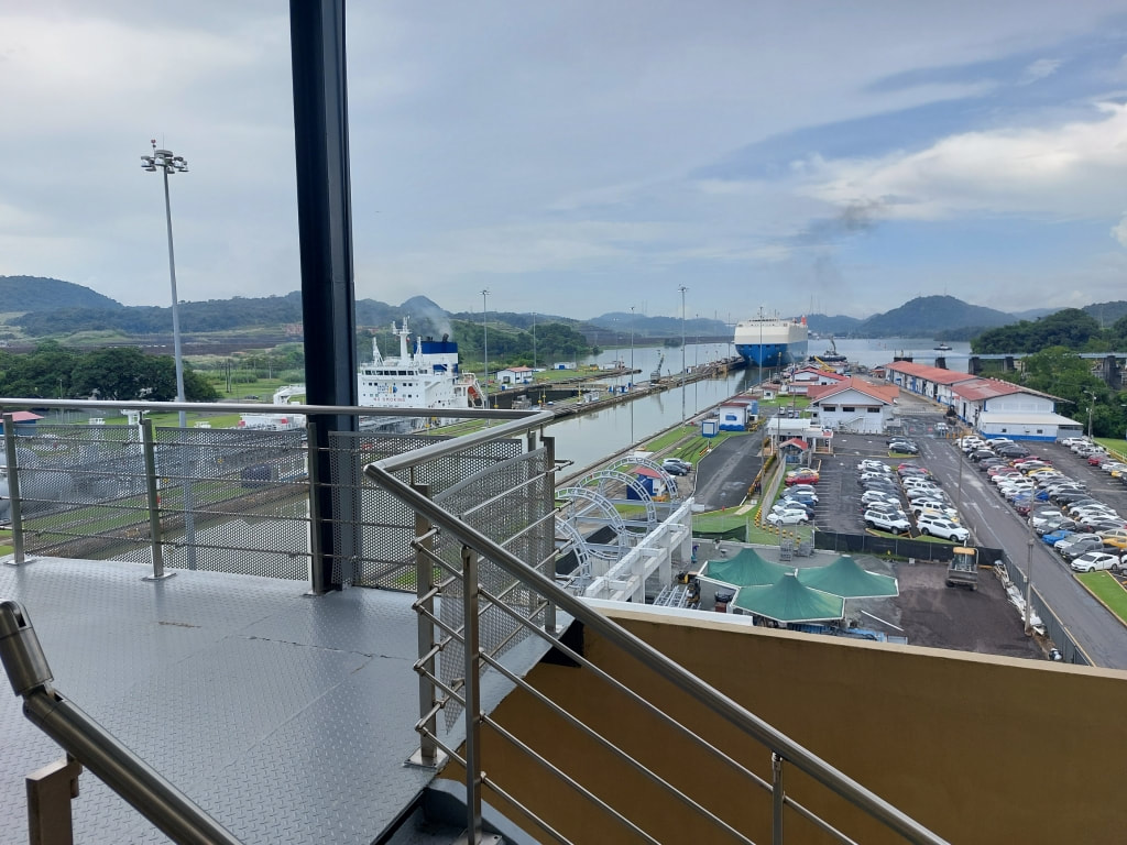 Ship entering the Miraflores Locks on the Panama Canal
