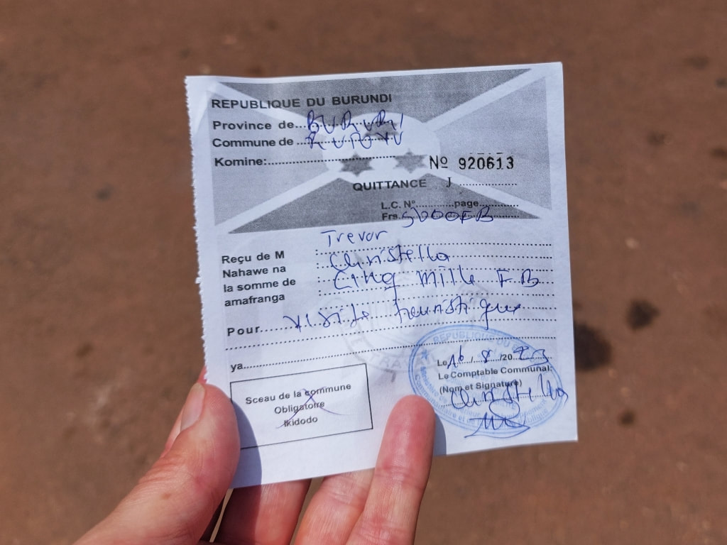 entry ticket for the Source du Nil Burundi