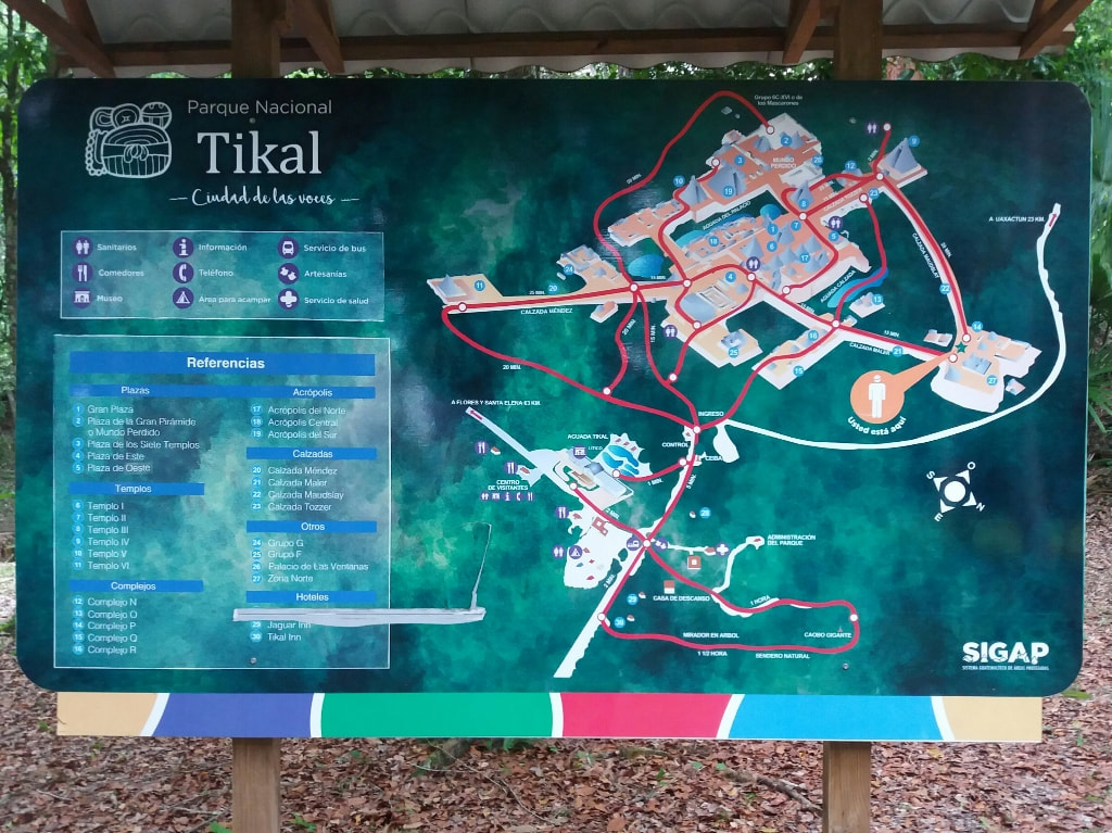 Map of Tikal, Guatemala