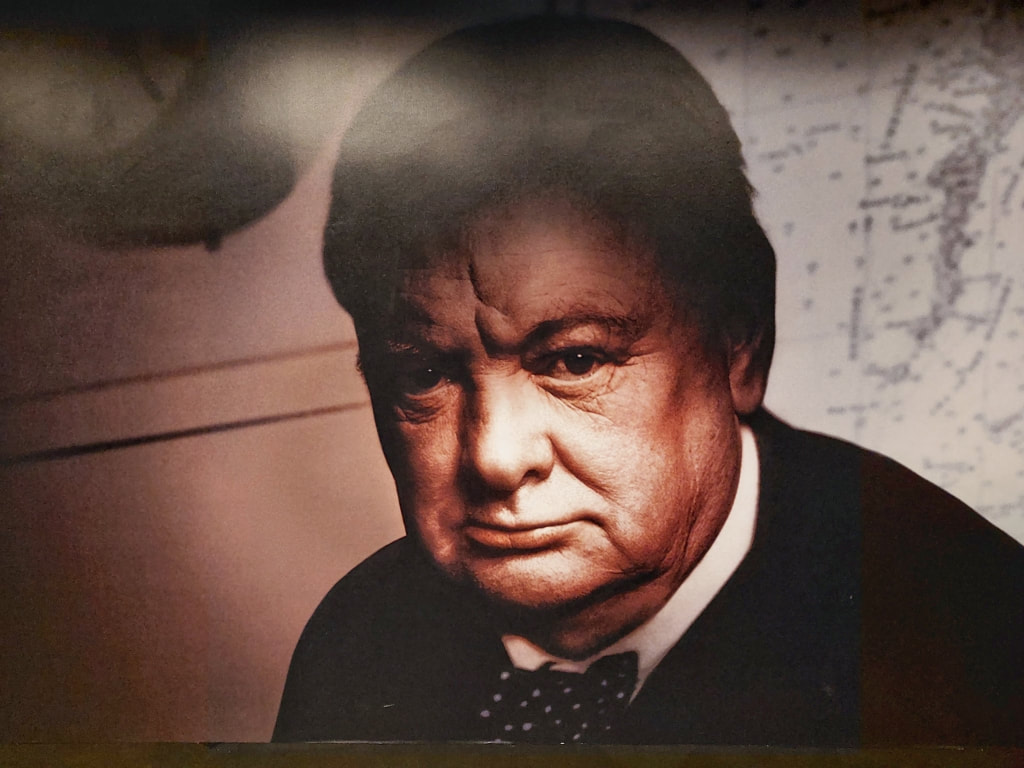 Portrait of Churchill at the Churchill War Rooms london