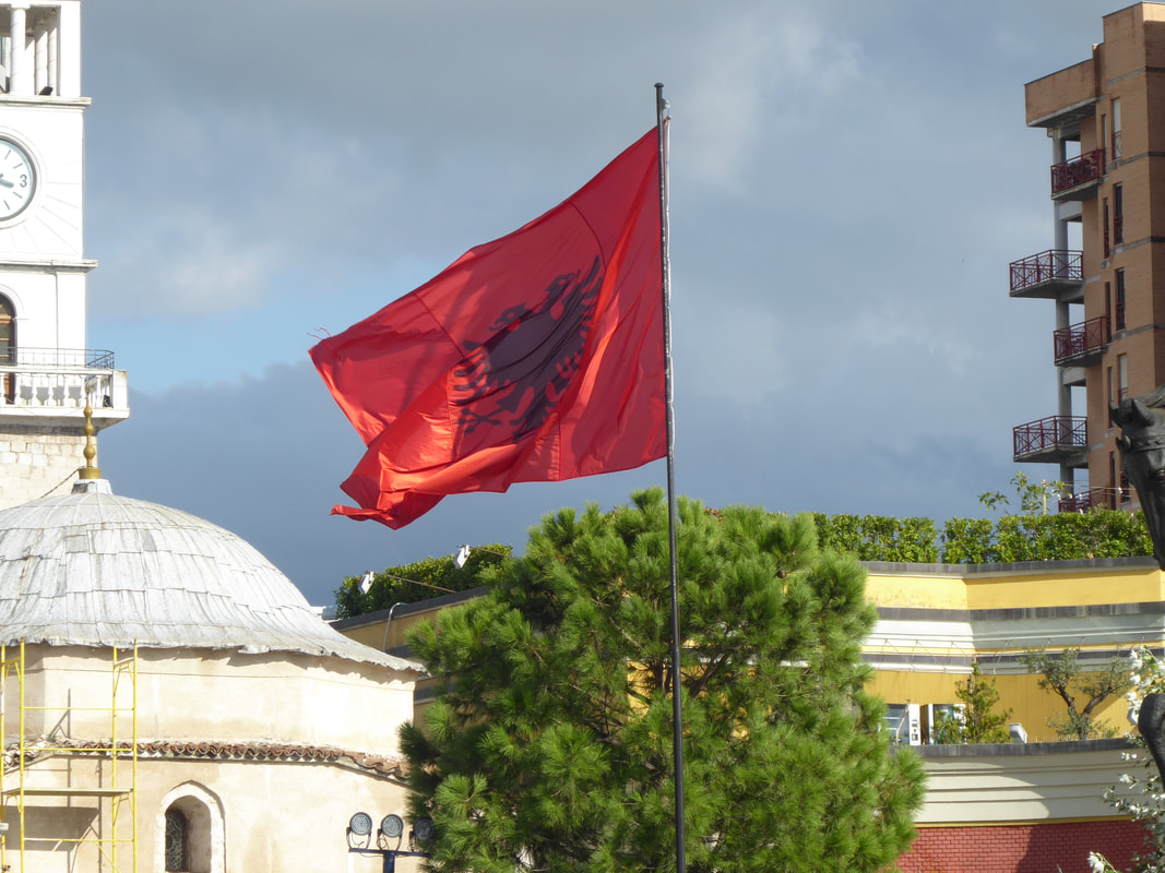 Albanian flag Tirana