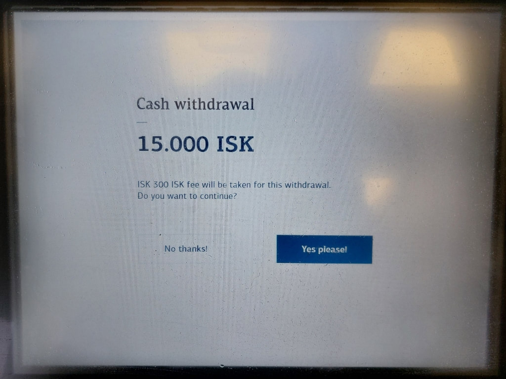 Landsbankinn ATM fees in iceland