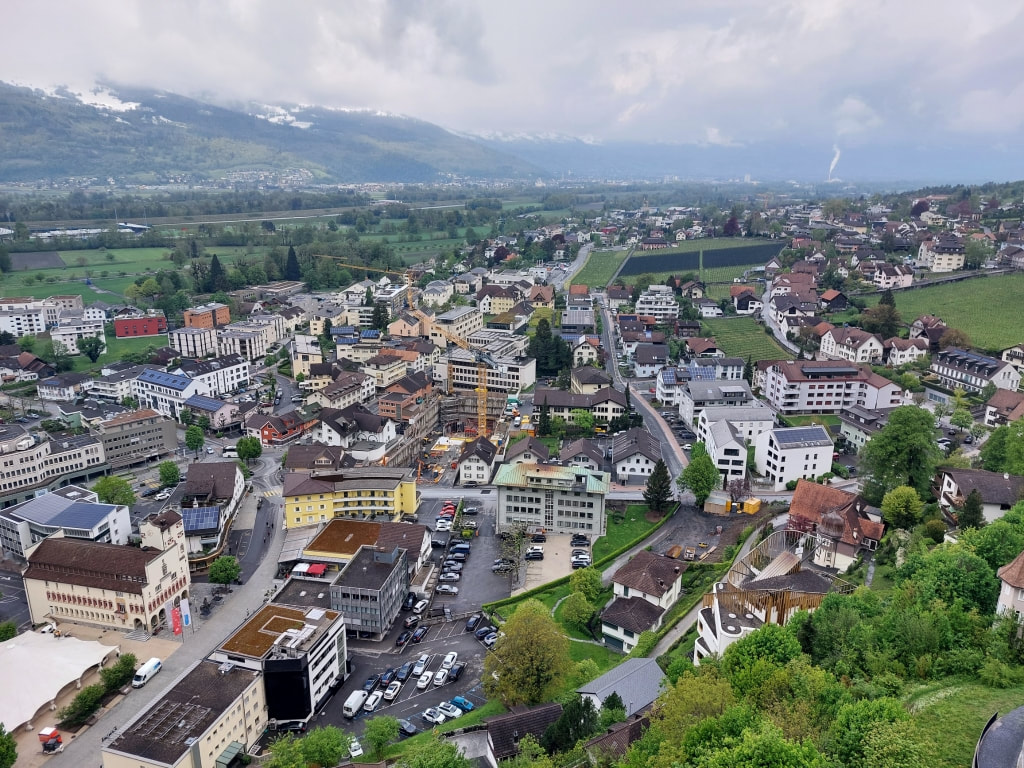 view of Vaduz in Liechtenstein