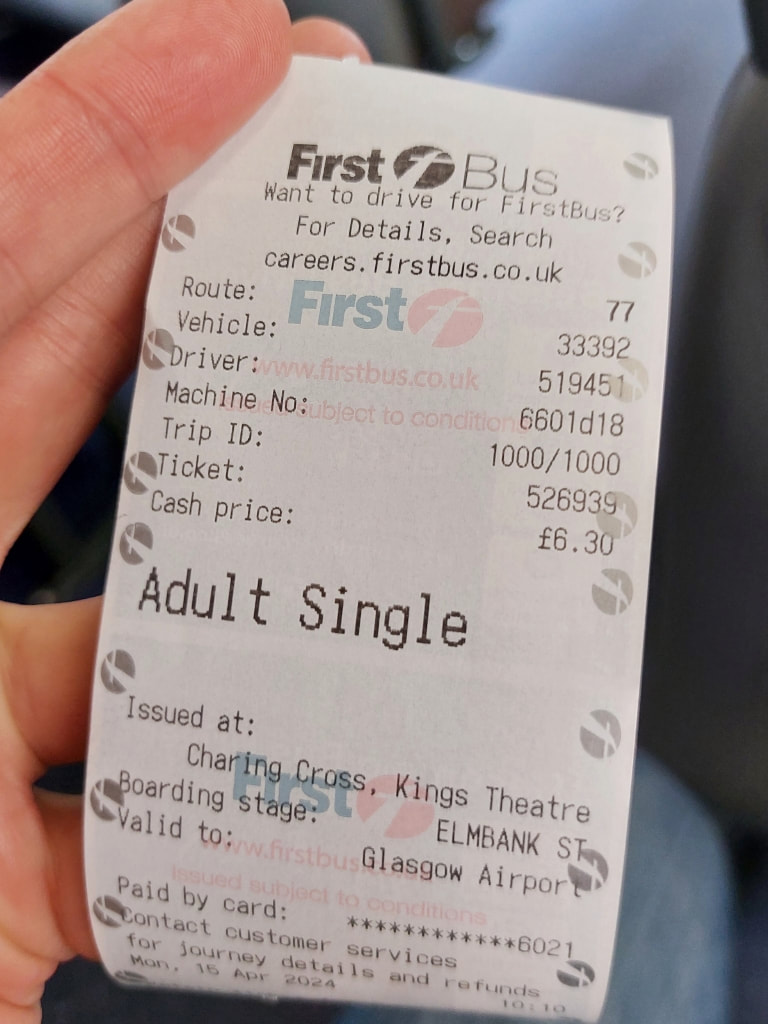 First Bus 77 to Glasgow Airport bus ticket