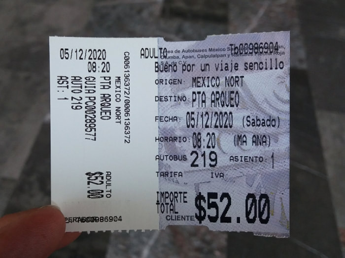 Bus Ticket Teotihuacán