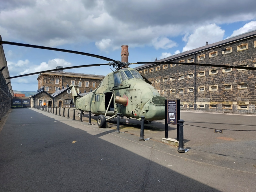 Wessex Helicopter at the Crumlin Road Gaol Belfast Northern Ireland