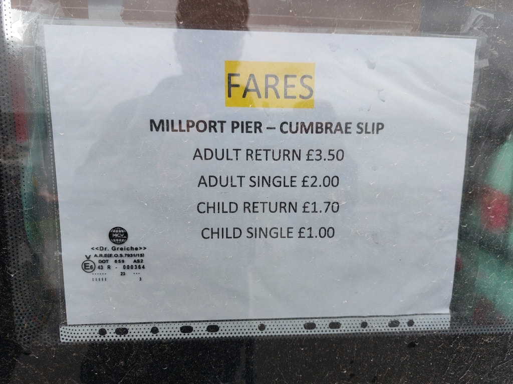Millport Cumbrae slip bus ticket prices