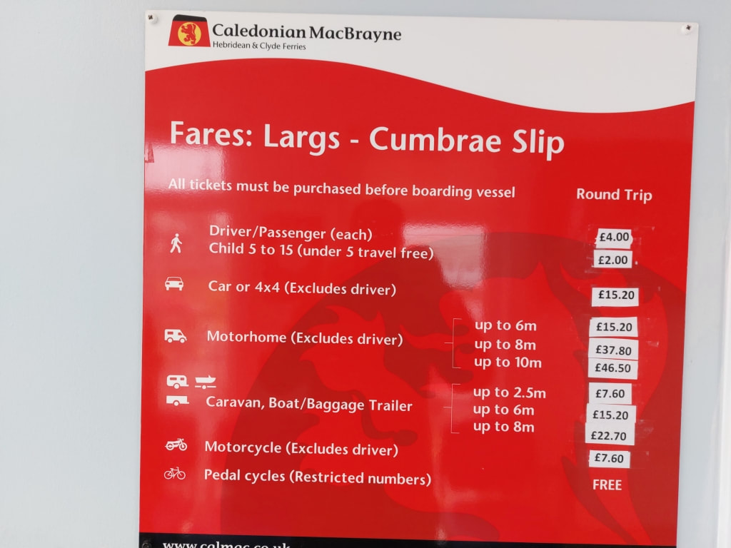 Largs to Cumbrae ferry prices