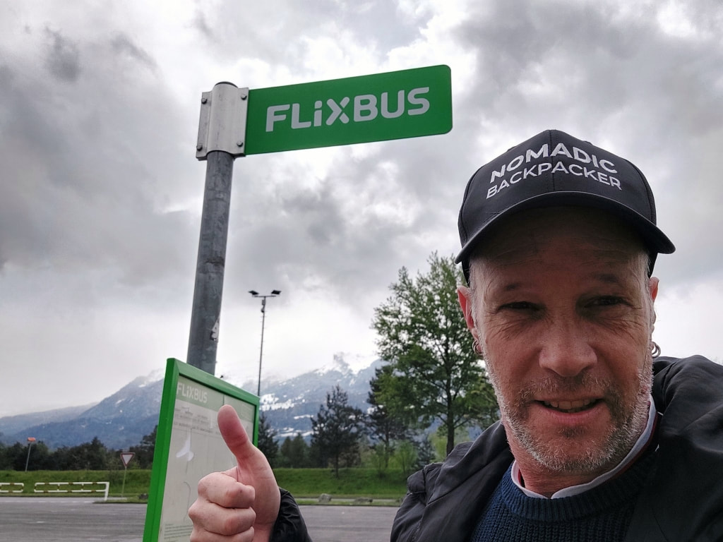flixbus bus stop and sign