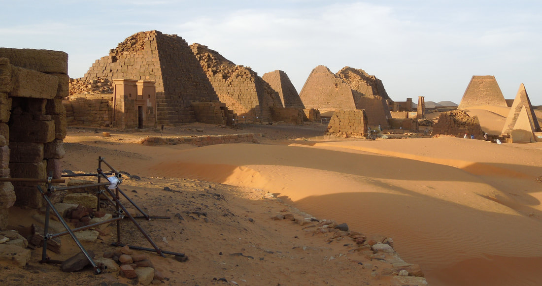 close up of the Meroe Pyramids in Sudan