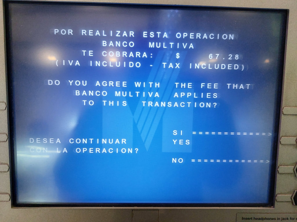 Multiva ATM fees Mexico