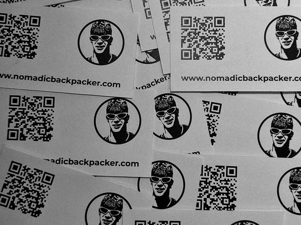 Nomadic Backpacker business cards