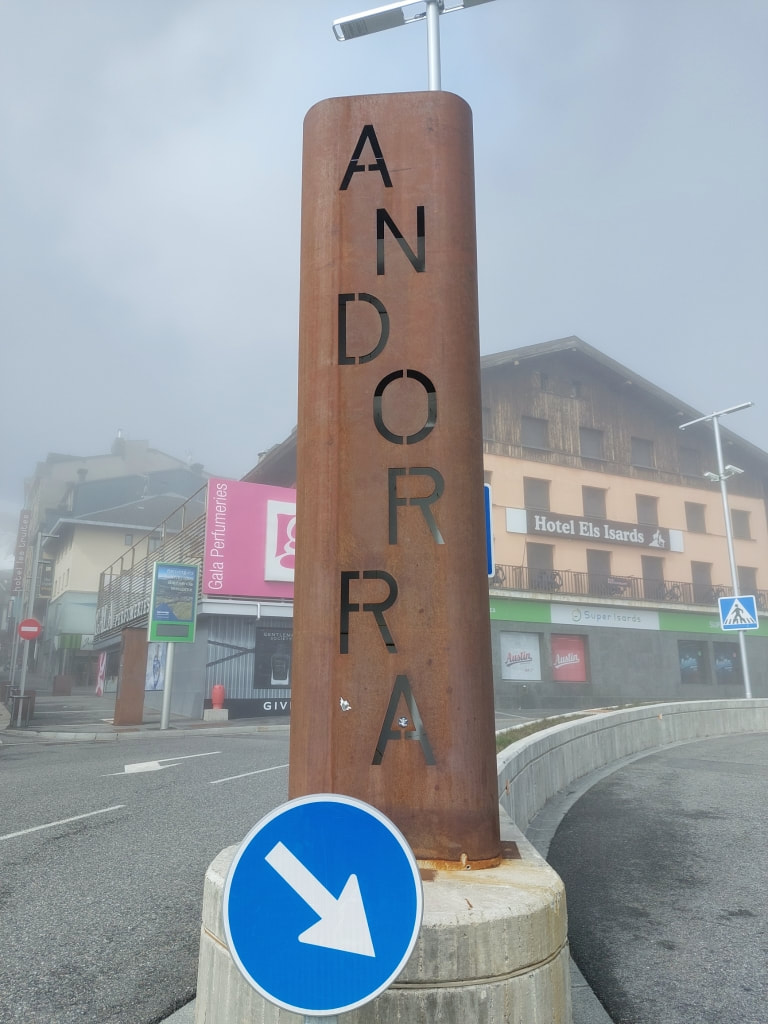 Andorra sign in Pas de la Casa