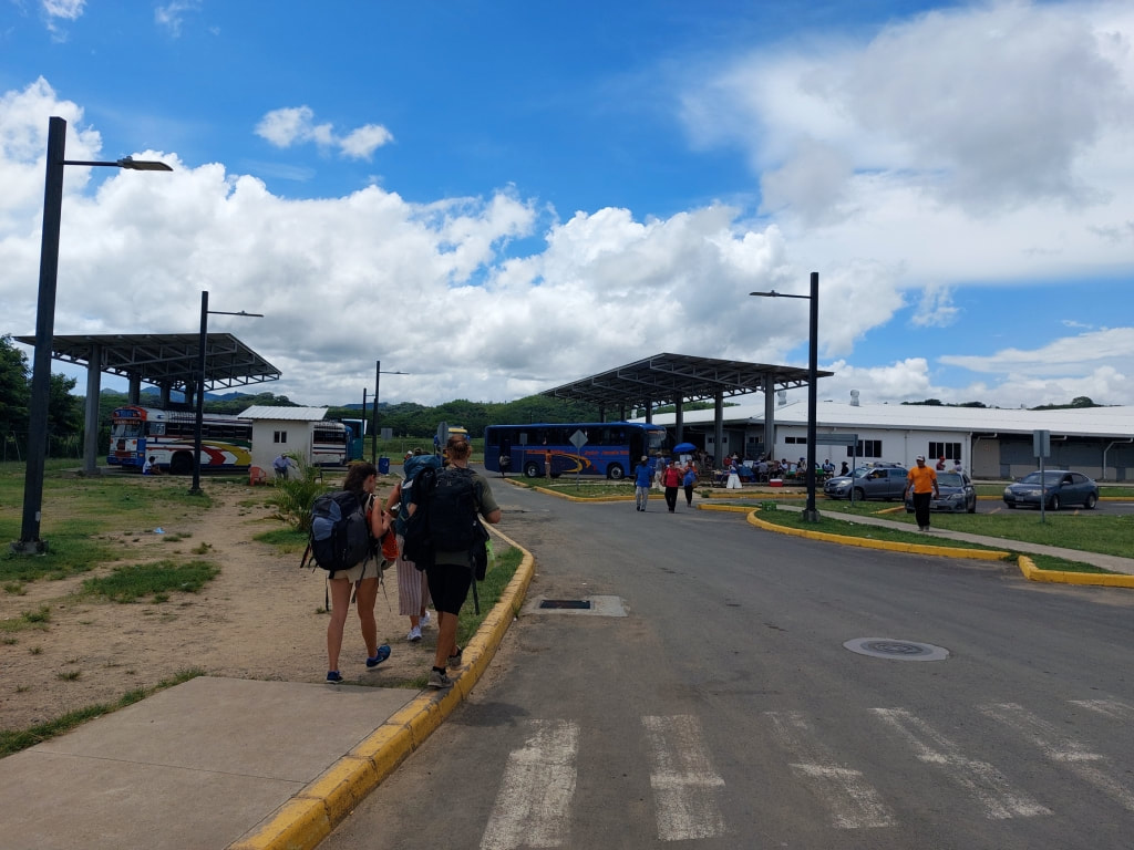 Bus terminal at Peñas Blancas
