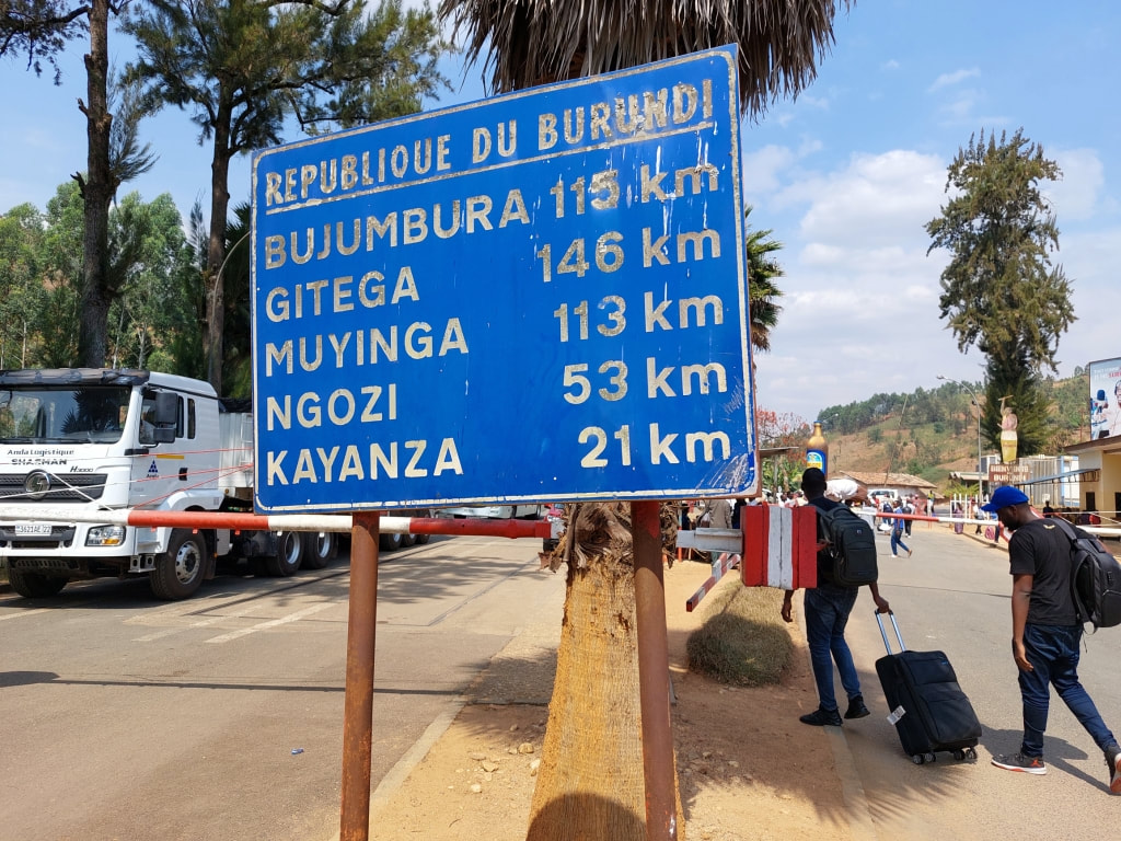 Road distances in Burundi