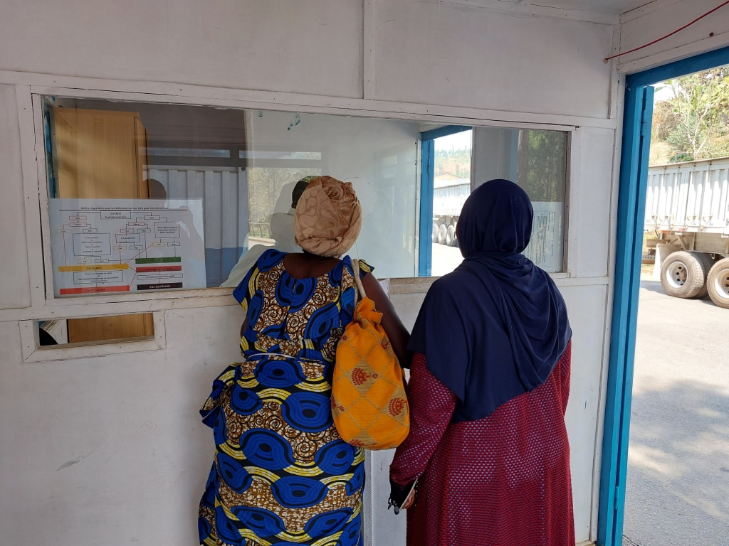 Temperature check on arrival in burundi