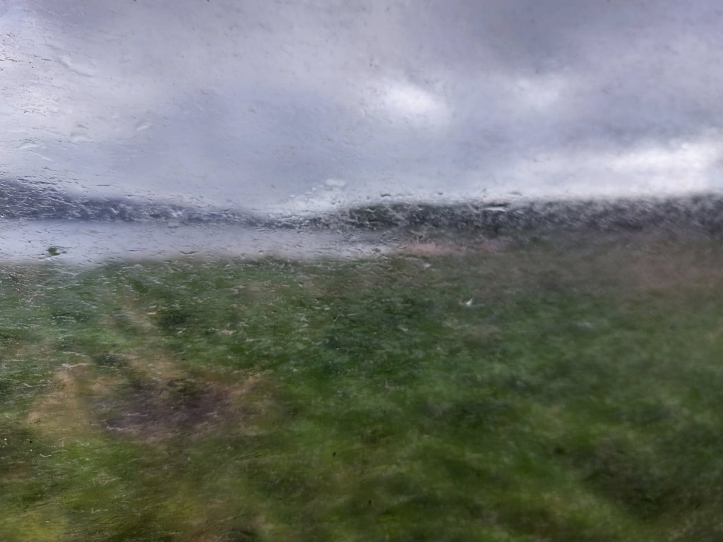 through the window on the bus to Millport on Isle of Cumbrae