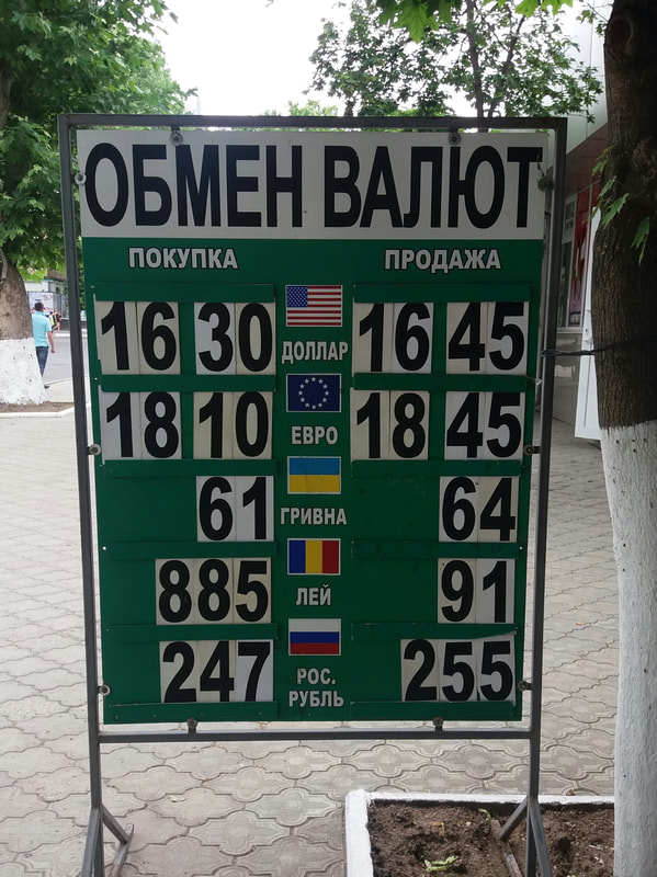 Changing money in Tiraspol Transnistria