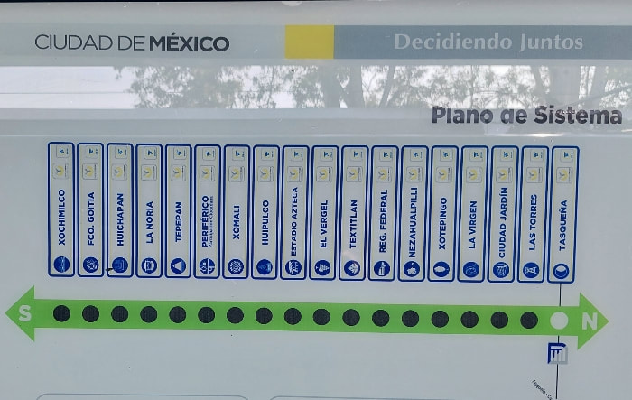 Tren Ligero ruta in Mexico City