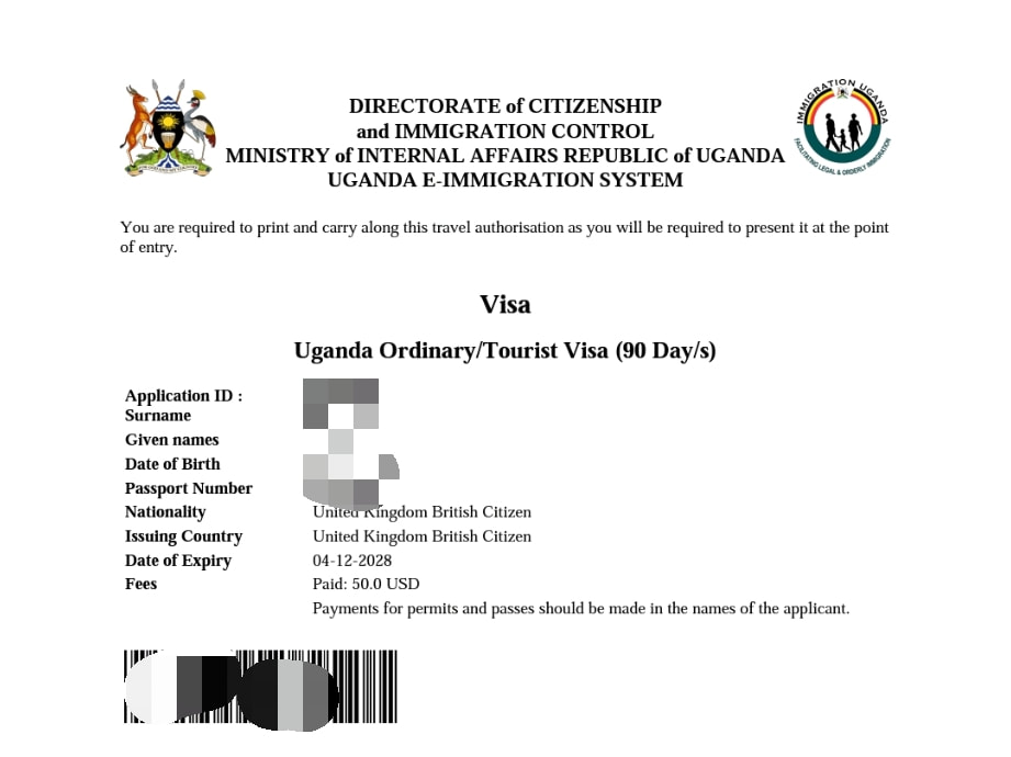 E-Visa for Uganda