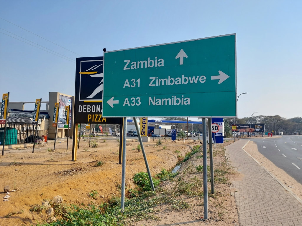 Road sign in Botswana