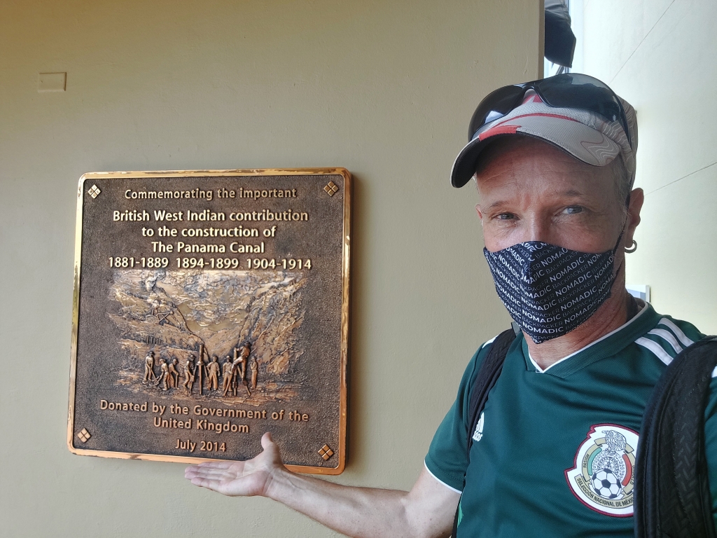 Plaque commemorating the British West Indian contribution to the construction of the Panama Canal.