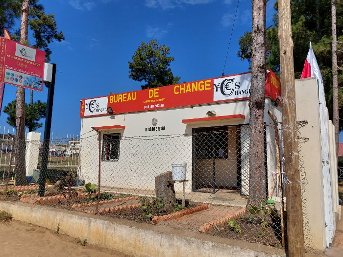 Bureau de change near Ivato International Airport in Madagascar