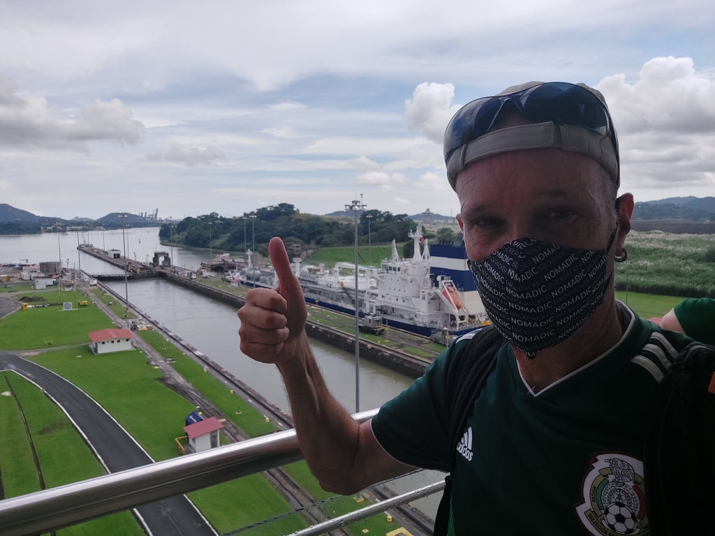 Nomadic Backpacker at the Miraflores Visitors Center in Panama