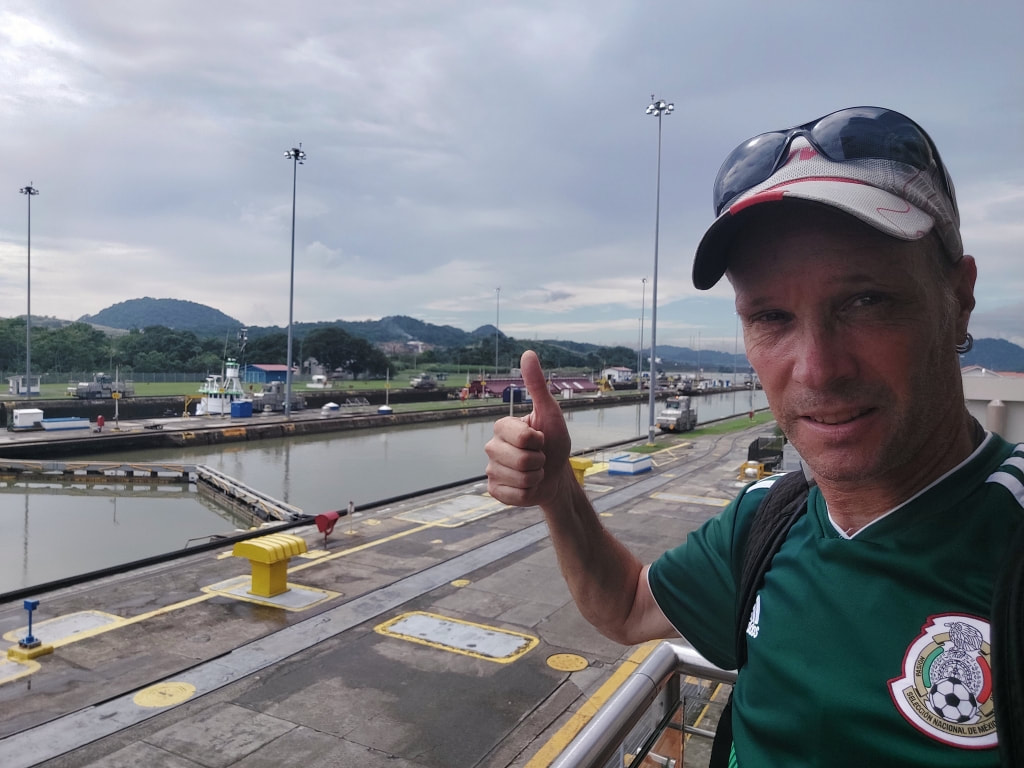 Nomadic Backpacker at Miraflores Locks, Panama Canal, Panama City. September 23, 2022