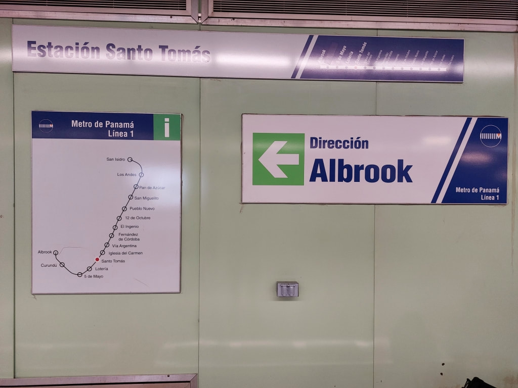 Signs at the Albrook Metro in Panama City