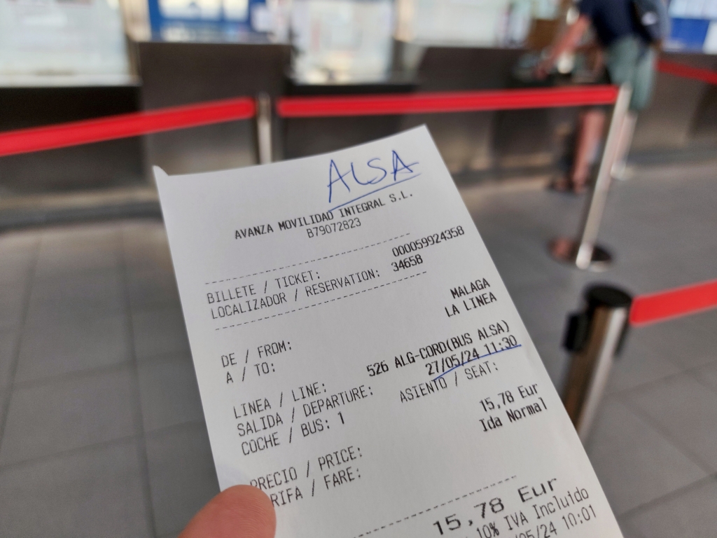 Malaga to La Linea de la Concepcion bus ticket