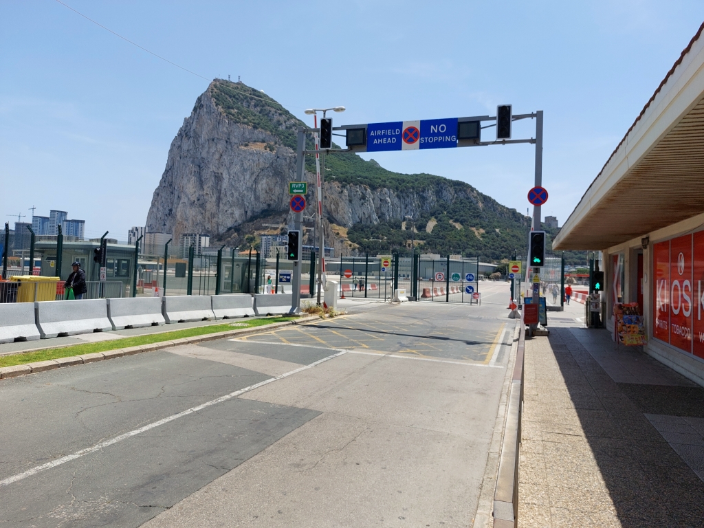 Crossing the runway in Gibraltar