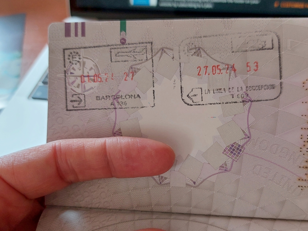 passport stamps from Spain