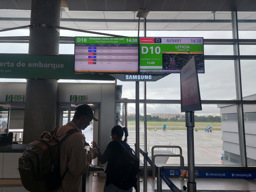 Boarding gate at Bogota airport