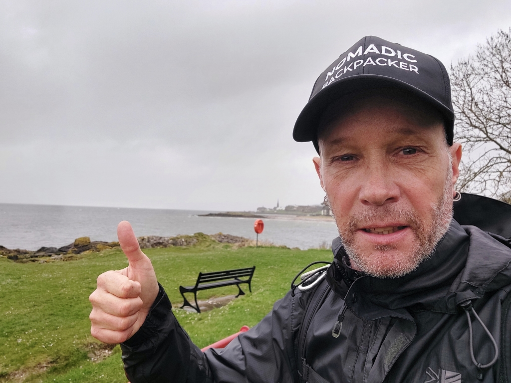 rainy day in Largs, Scotland with view of the sea
